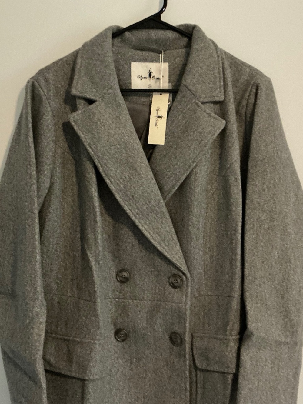 Agnes Orinda Women's Plus Size Notched Lapel Double Breasted Long Coat!